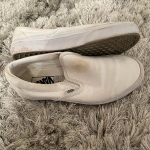 White slip on vans womens size 7.5